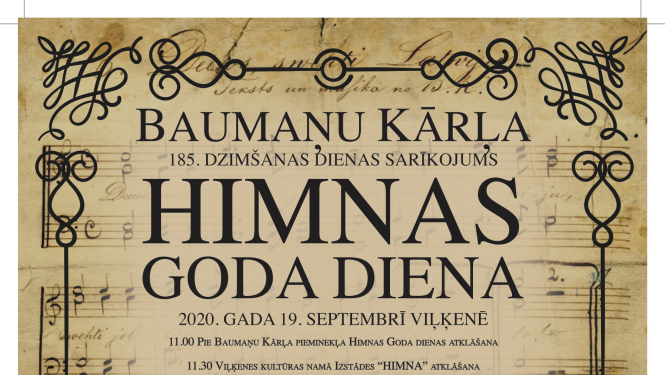 Tiekamies Himnas Goda dienā! 19.septembrī Viļķenē