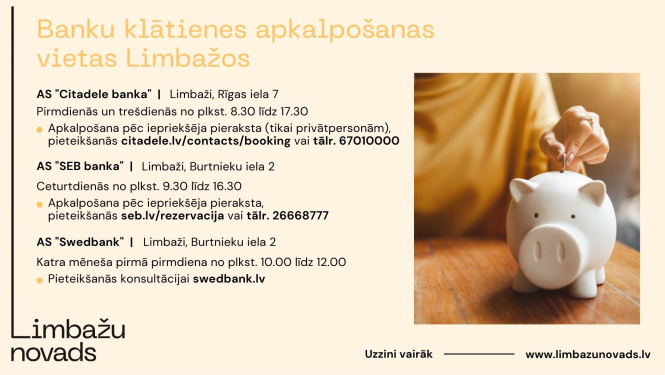 banku apkalpošanas vietas limbažos