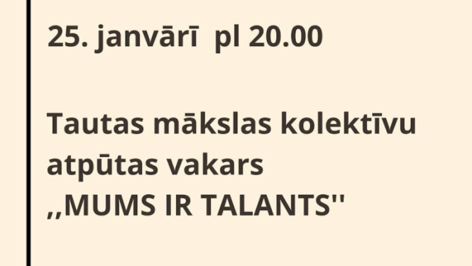 mums ir talants