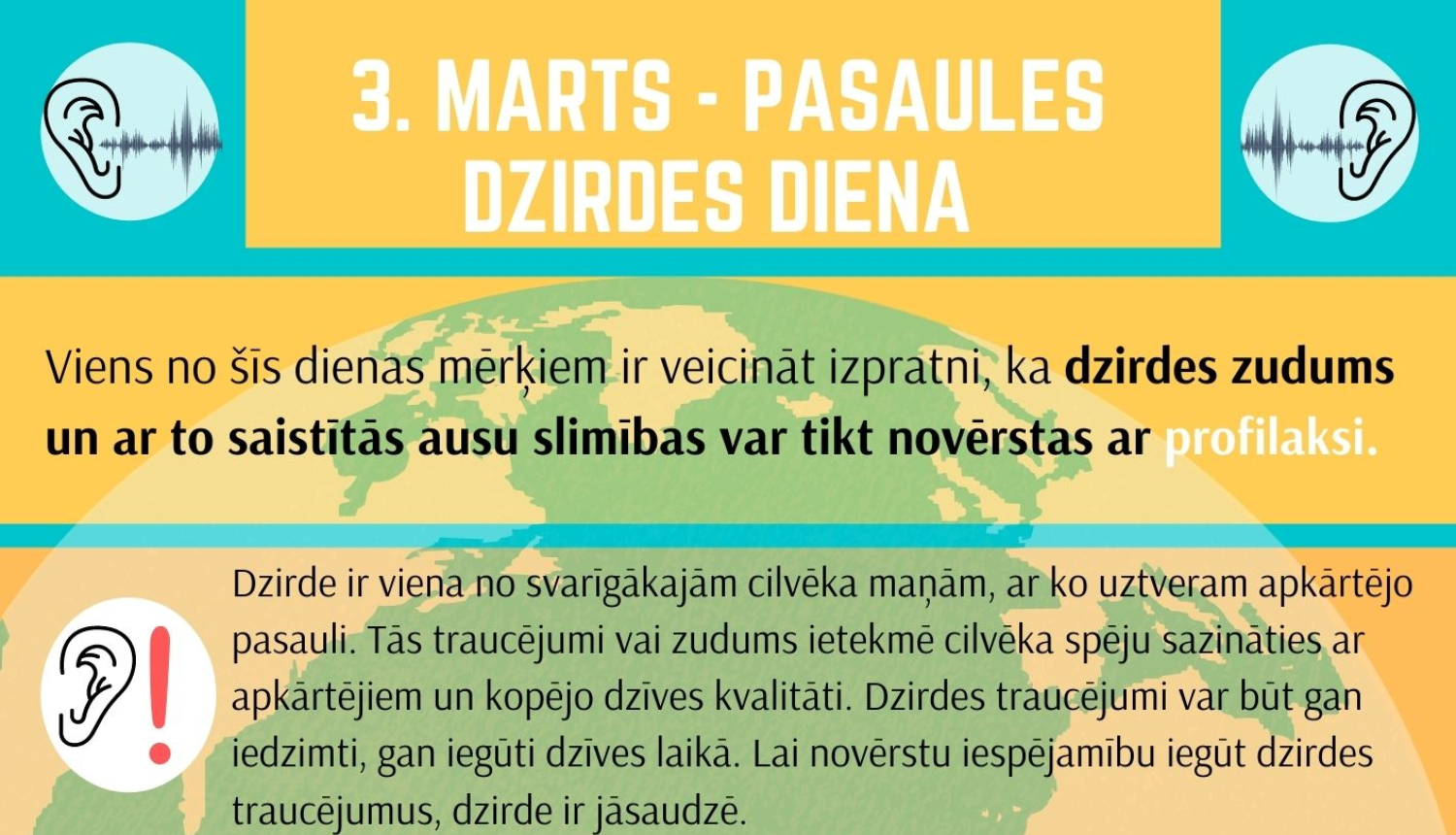 Katru gadu 3.martā tiek atzīmēta Pasaules dzirdes diena