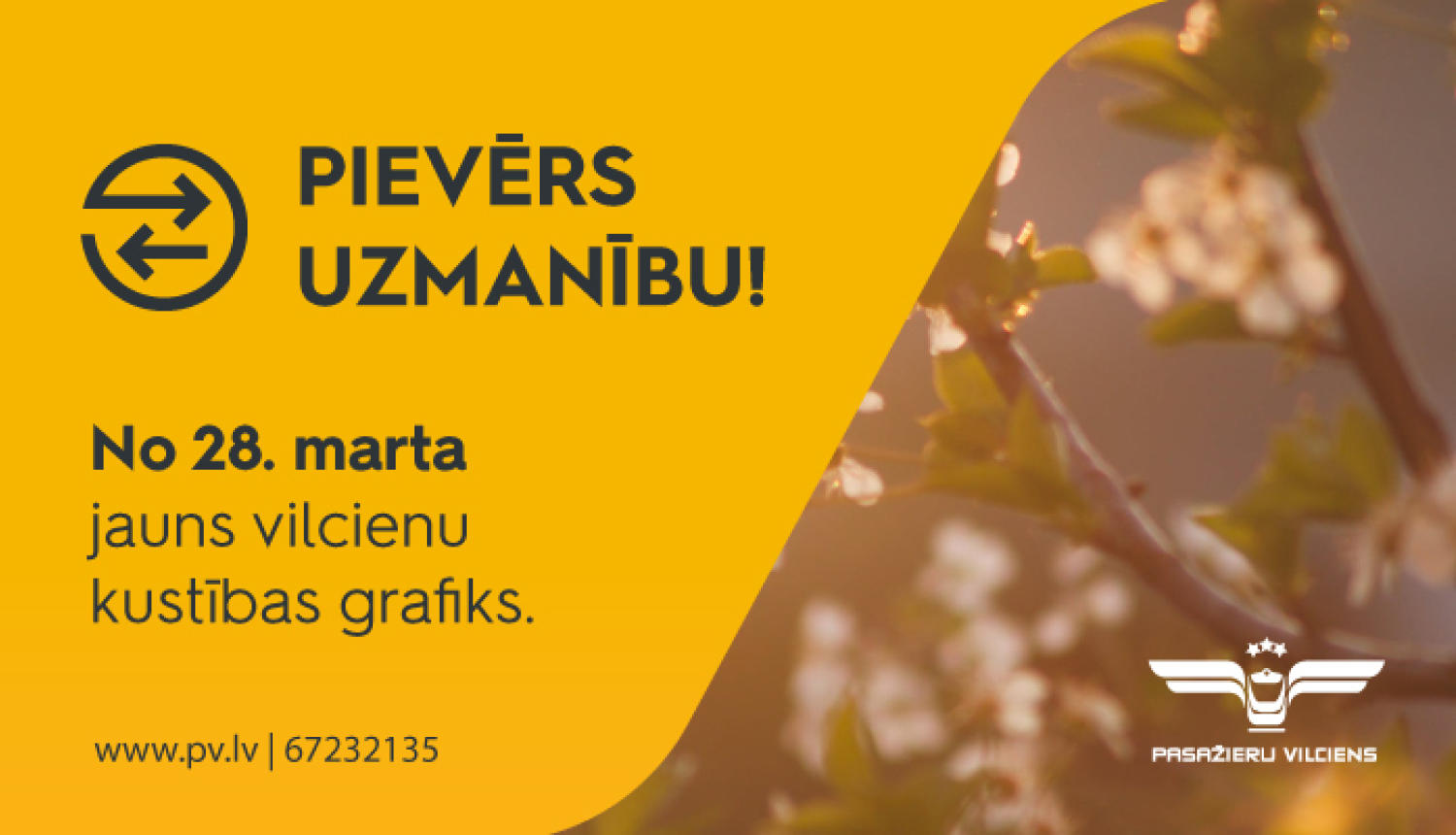 Izmaiņas vilcienu kustības grafikā no 28.03.2021.