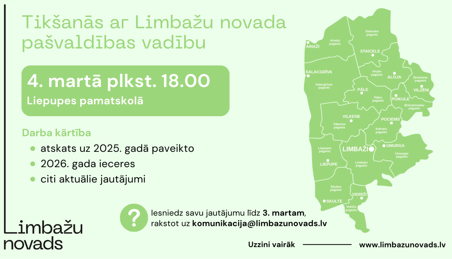 tikšanās ar limbažu novada vadību liepupe