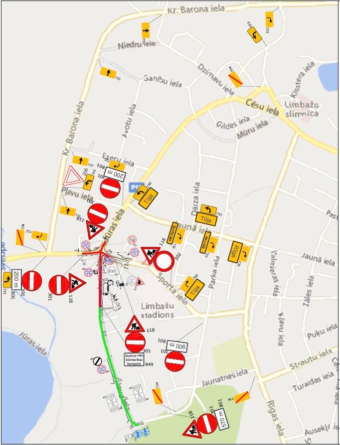 Satiksmes ierobežojumi Limbaži 19.07.-19.09.