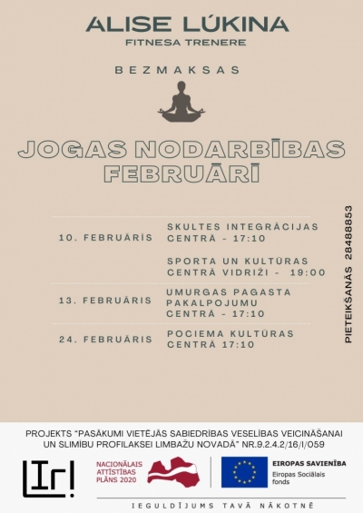 jogas nodarbibas februaris