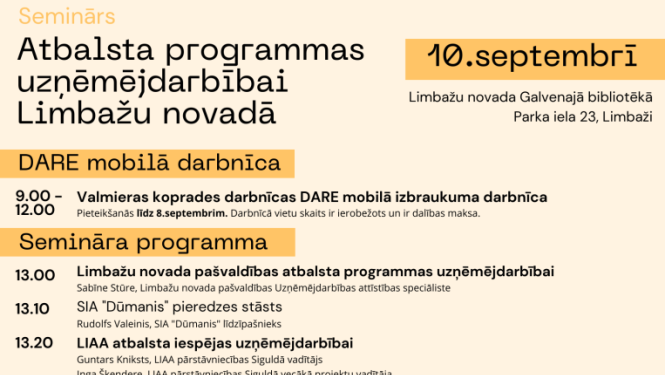 10.09.2025. atbalsts uzņēmējdarbībai