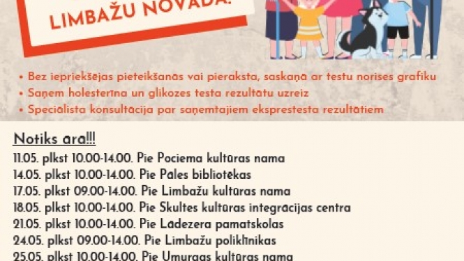 Ekpress testu un ekspreskonsultāciju veikšana Limbažu pilsētā un Limbažu novadā