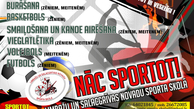 Nāc sportot Limbažu un Salacgrīvas novadu sporta skolā!