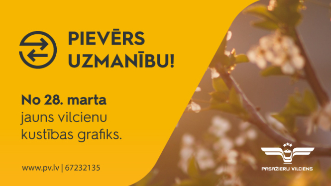 Izmaiņas vilcienu kustības grafikā no 28.03.2021.