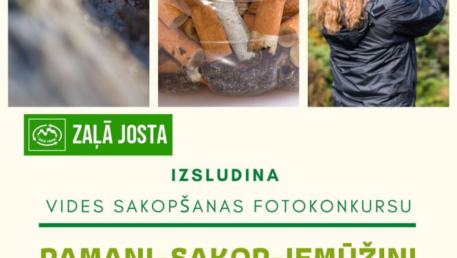 Atzīmējot Pasaules talku, “Zaļā josta” aicina doties dabā un atbrīvot vidi no bezatbildīgi izmestiem izsmēķiem
