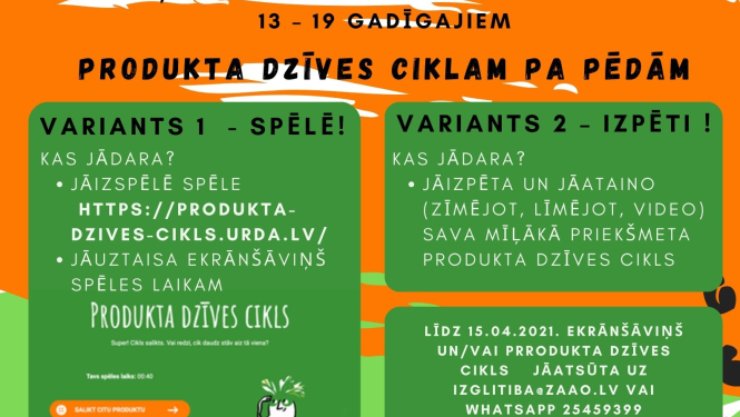 Akcija „Rādi, ka neradi lieku!” aicina jauniešus domāt par aprites ekonomiku