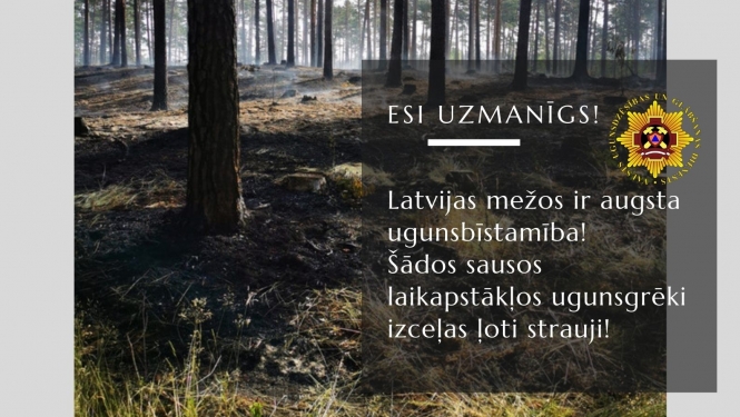 Augsta ugunsbīstamība mežos infografika 2021