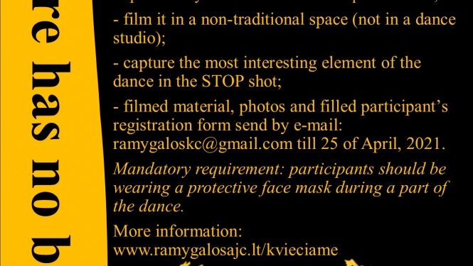 Paņevežas rajona pašvaldība aicina jauniešus vecumā no 14–29 gadiem attālināti piedalīties starptautiskā konkursā - festivālā „DANCE VIRUS – 2021”