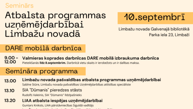 10.09.2025. atbalsts uzņēmējdarbībai