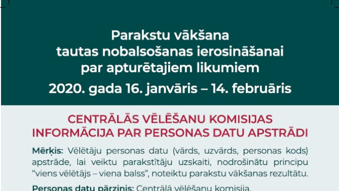 Par parakstu vākšanas vietām un laikiem tautas nobalsošanas ierosināšanai