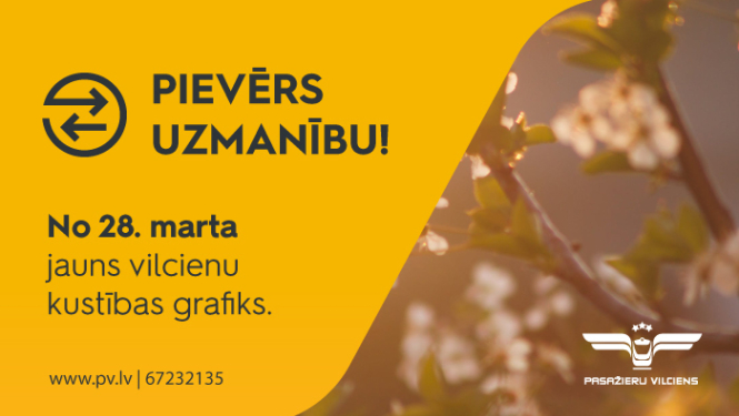 Izmaiņas vilcienu kustības grafikā no 28.03.2021.