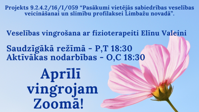 Bezmaksas vingrošanas nodarbības aprīlī!