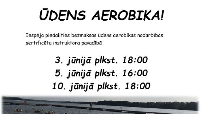 Aicinām piedalīties bezmaksas ūdens aerobikas nodarbībās