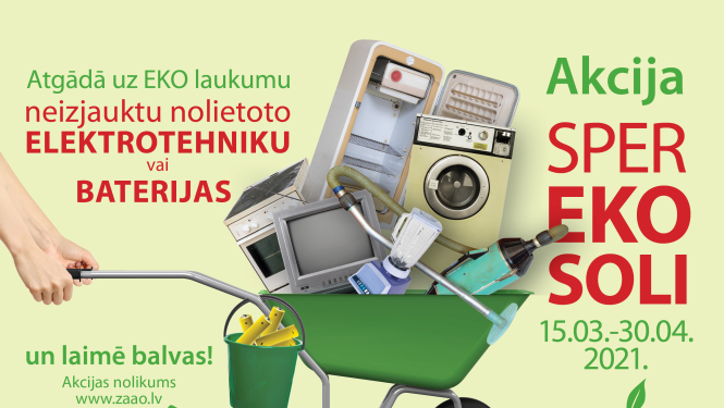 Notiks nolietotās elektrotehnikas un bateriju vākšanas akcija “Sper EKO soli”