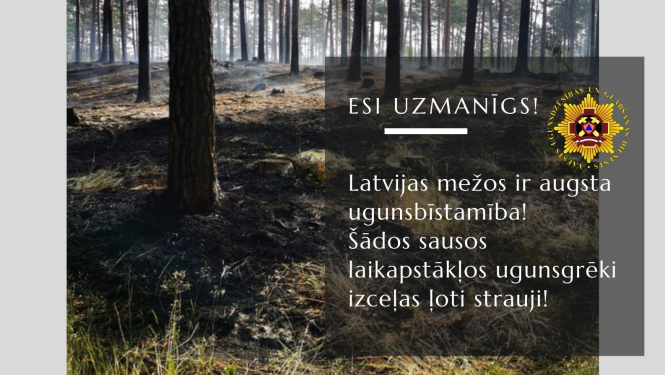 Augsta ugunsbīstamība mežos infografika 2021