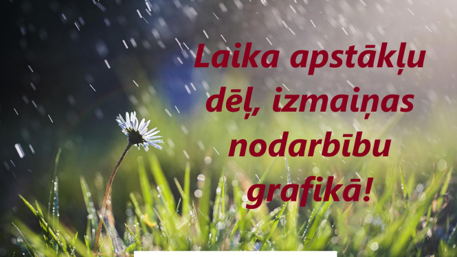 Izmaiņas vingrošanas nodarbību grafikā