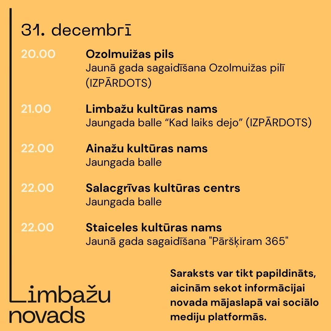jaunā gada sagaidīšana limbažu novads