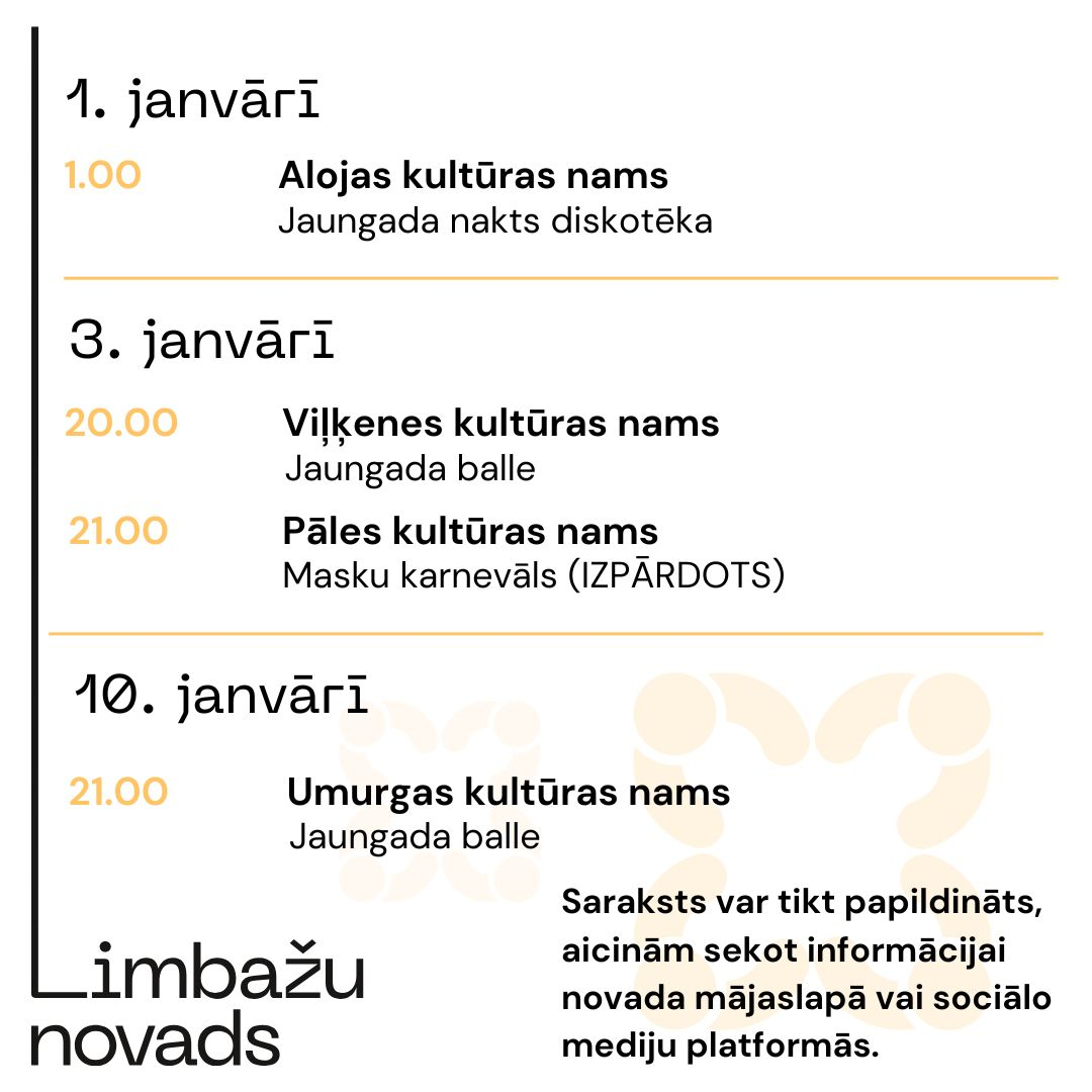 jaungada pasākumi limbažu novadā