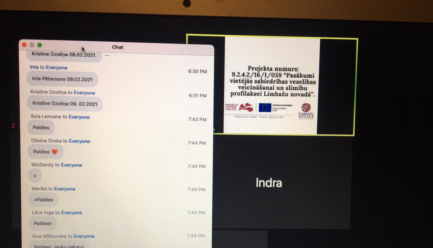 Turpinām vingrot kopā ar fizioterapeiti Elīnu Valeini ZOOM platformā!