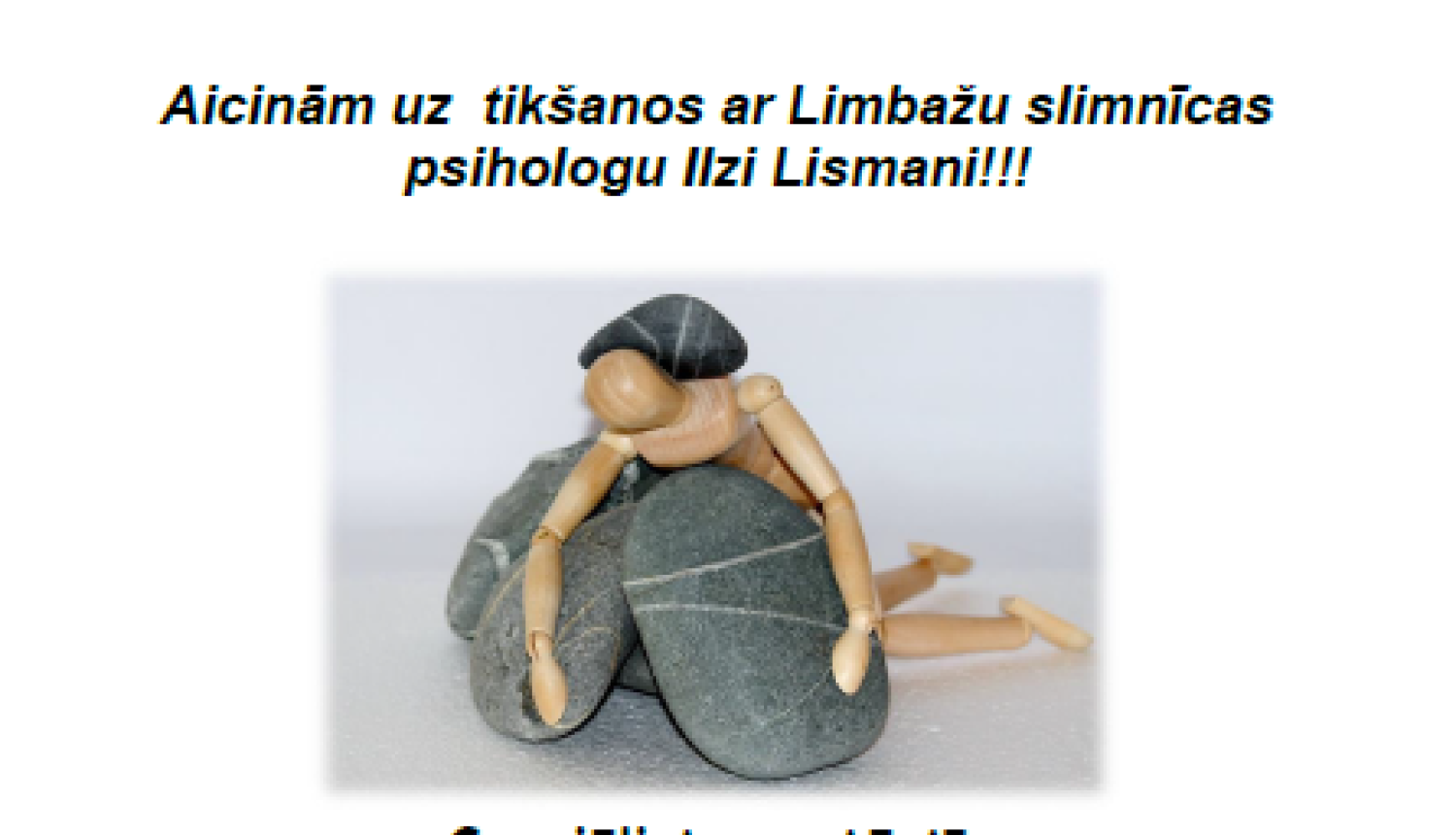 27.martā aicinām uz tikšanos ar Limbažu slimnīcas psihologu Ilzi Lismani