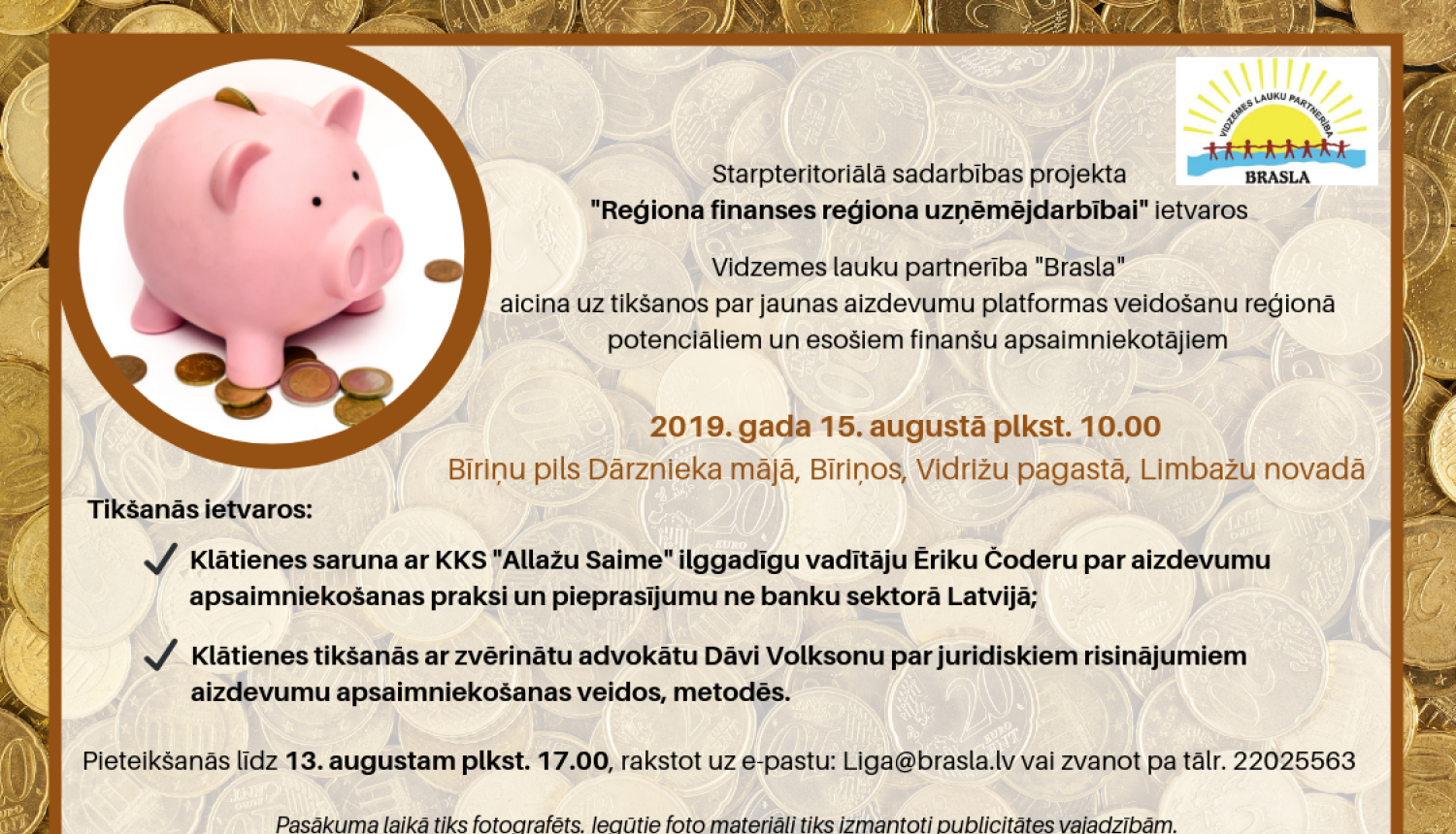 Vidzemes lauku partnerība “Brasla” aicina uz tikšanos par jaunas aizdevumu platformas veidošanu reģionā