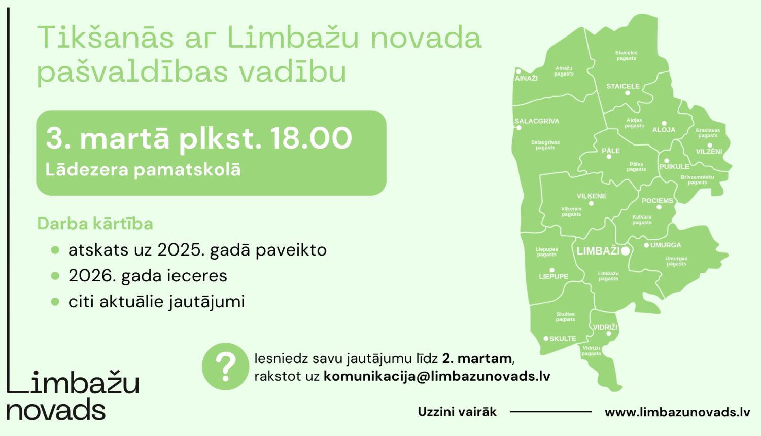 tikšanās ar limbažu novada vadību lādezers