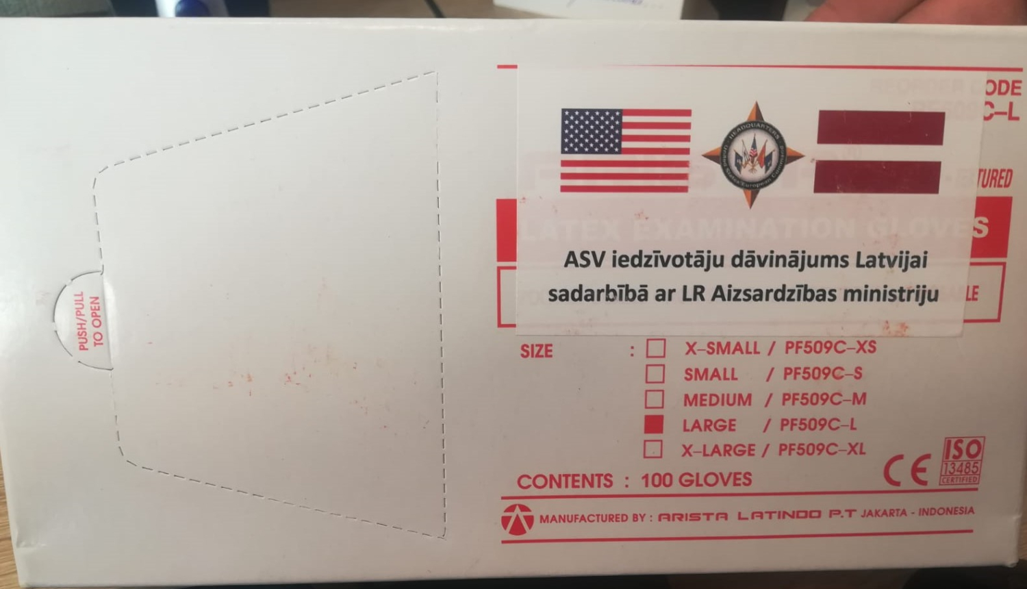 Limbažu novada pašvaldība saņēmusi dāvinājumā ne-sterilos vienreizlietojamos cimdus