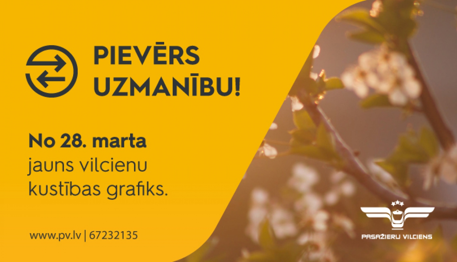 Izmaiņas vilcienu kustības grafikā no 28.03.2021. Izmaiņas vilcienu kustības grafikā no 28.03.2021.
