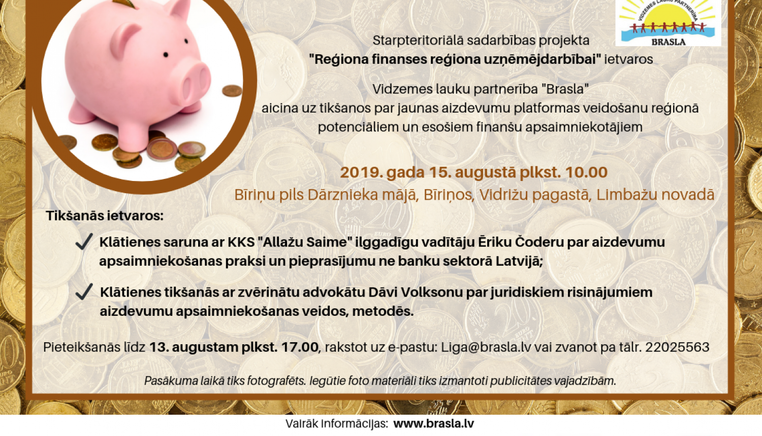 Vidzemes lauku partnerība “Brasla” aicina uz tikšanos par jaunas aizdevumu platformas veidošanu reģionā