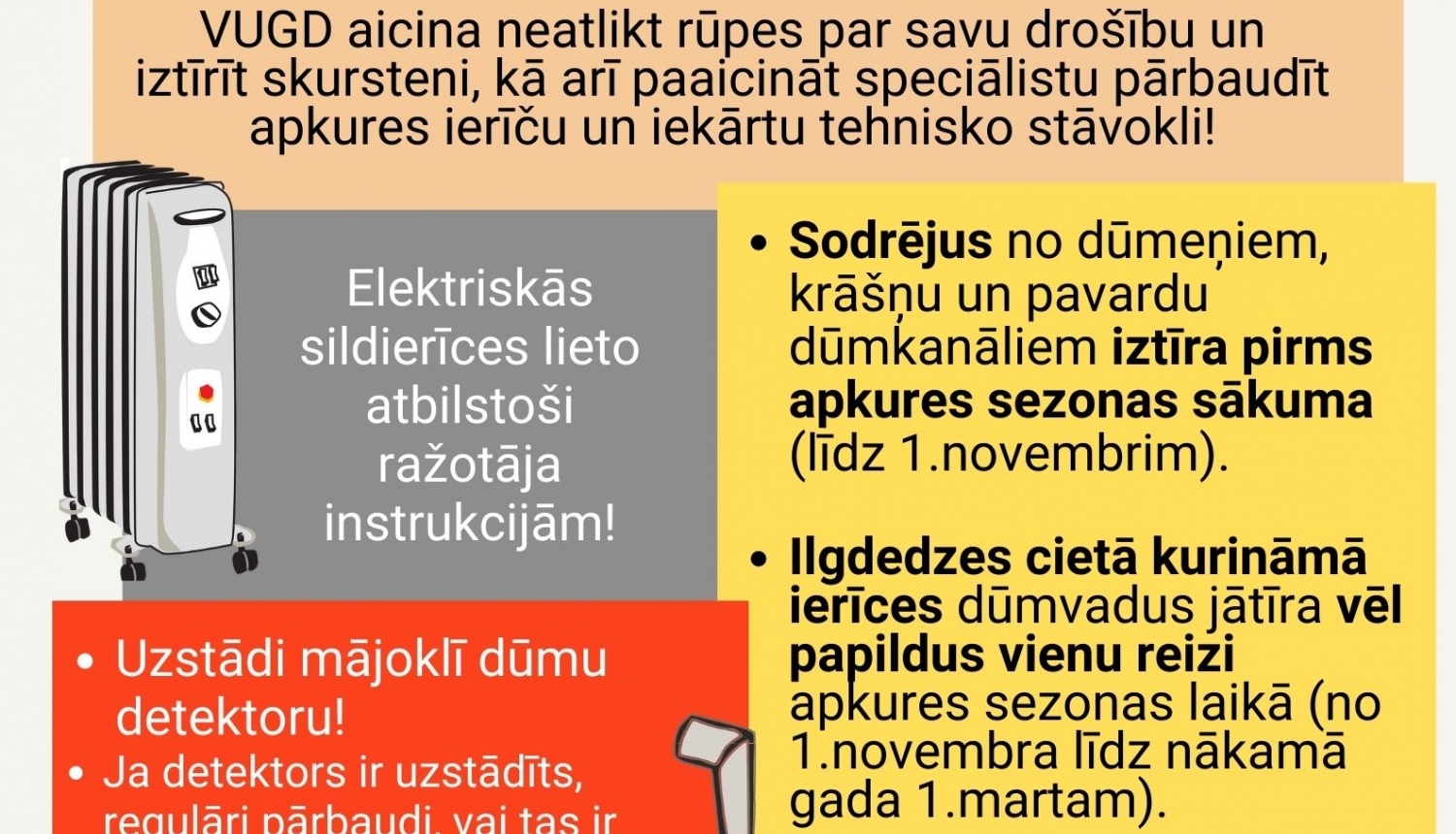 Pirms apkures sezonas parūpējies par mājokļa ugunsdrošību! Pirms apkures sezonas parūpējies par mājokļa ugunsdrošību!
