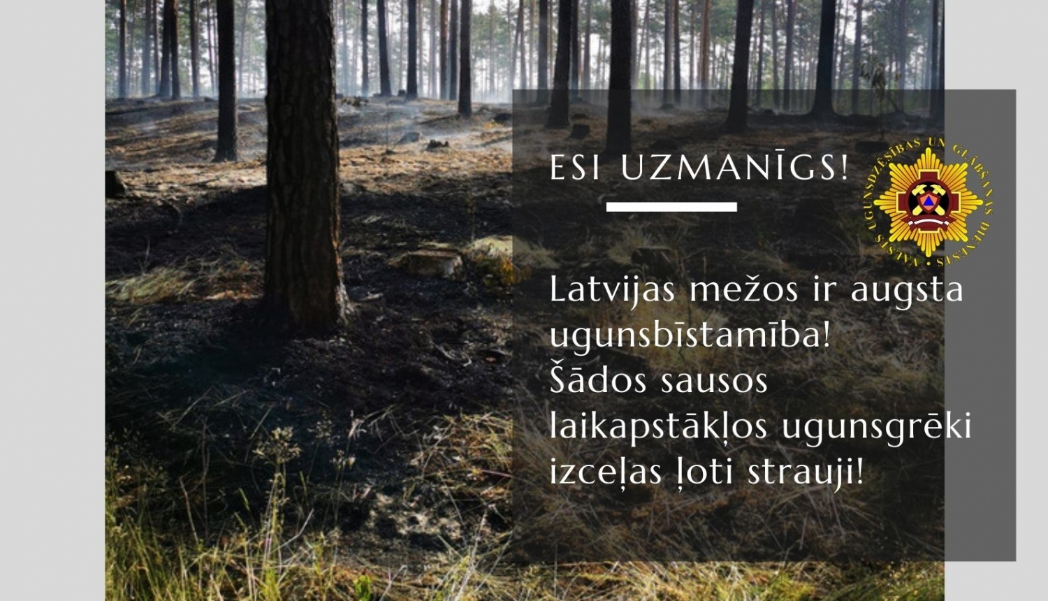 Augsta ugunsbīstamība mežos infografika 2021